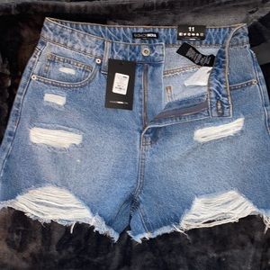 Fashion Nova Ripped Cut Off Denim Shorts